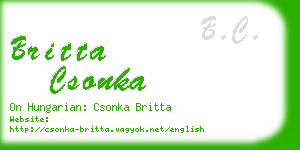 britta csonka business card